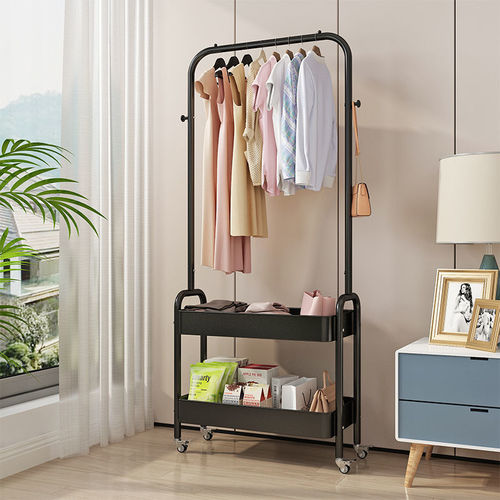 Hanging Rack Floor Bed Single Rod Cooling Clothes Rack Cabinet Clothes Pole Balcony Simple Clothes Hanger Household Upright