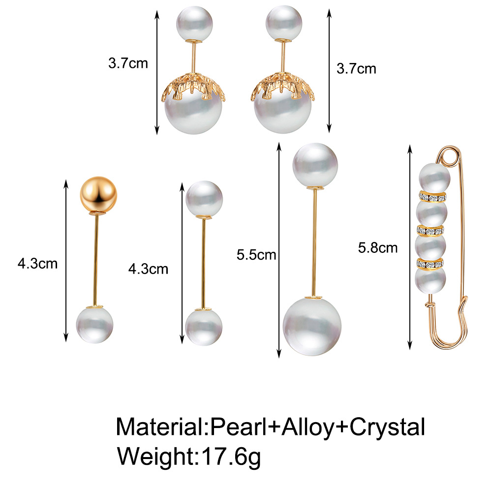 Neues Modisches Retro-kreatives Einfaches Perlenbroschen-set Im Modestil display picture 1