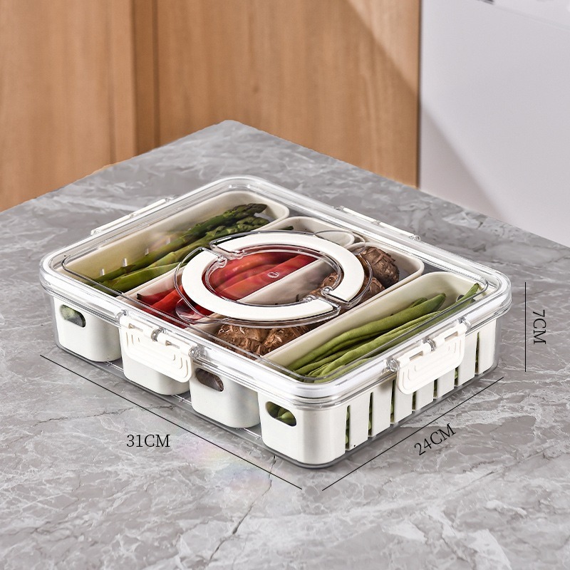 厨房密封八分食物收纳盒多用途佐料调味盒水果沙拉储物保鲜盒|undefined