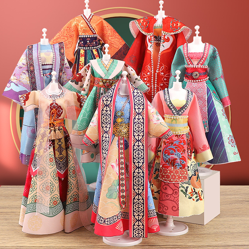 子供の漢服手作り服デザイン DIY 古代衣装エスニックスタイル 6-8 女の子の誕生日プレゼントのおもちゃクロスボーダー|undefined