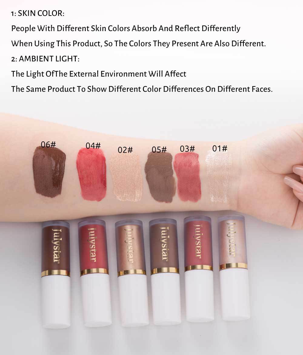 Julystar Facial Blush, Long-lasting Pearlescent Lip Brightening, Natural Highlight Contouring Liquid Set Wholesale undefined