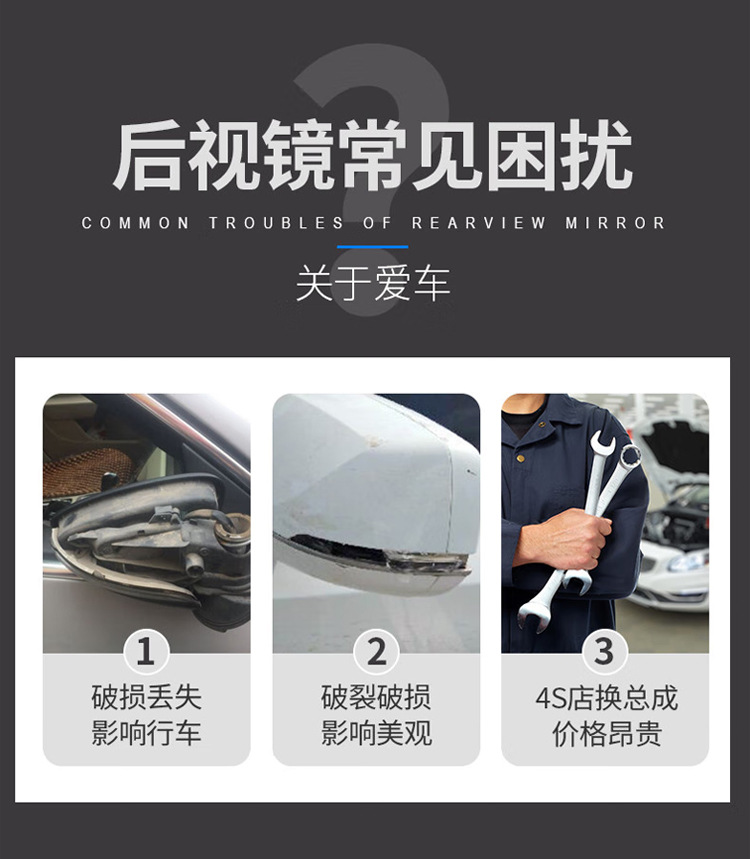 Suitable for Audi 12-25 A6L Reversing Lens Rearview Mirror Turn Signal Reflector Housing C7C8A7A8 Bottom Shell