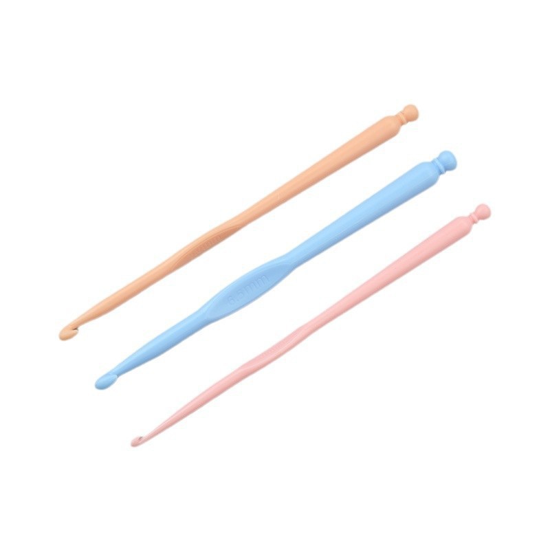 Cross-border color caramelo ABS color plástico herramienta de crochet herramienta de tejido de lana juego de crochet