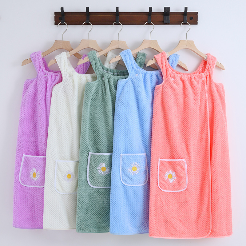 Bath Towel Can Be Worn and Wrapped for Household Adult Bathing Yukata Suspender Bath Skirt Soft and Extended New Bathrobe Manufacturer Wholesale