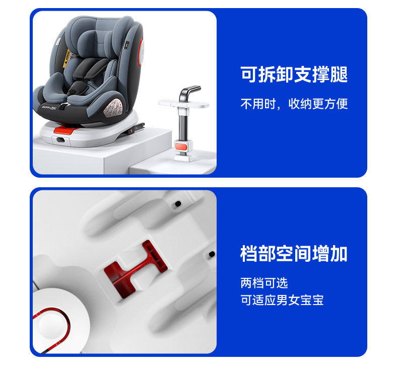 Suitable for Kids Safety Seats for Cars 0--Other 2 Years Old 360-Degree Rotating Anti-Flip Support Leg Sunshade