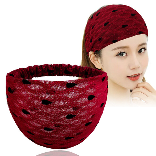 Dot Wide Edge White Hair Band Summer Breathable Yoga Running Sports Influencer Headband Set Elegant Women Elastic Hair Clip