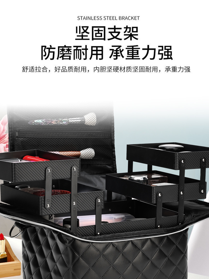 Nueva bolsa de manicura multicapa de gran capacidad a la moda, bolsa de maquillaje para artista de maquillaje, bolso de mano, caja de herramientas grande para maquillaje de tatuaje