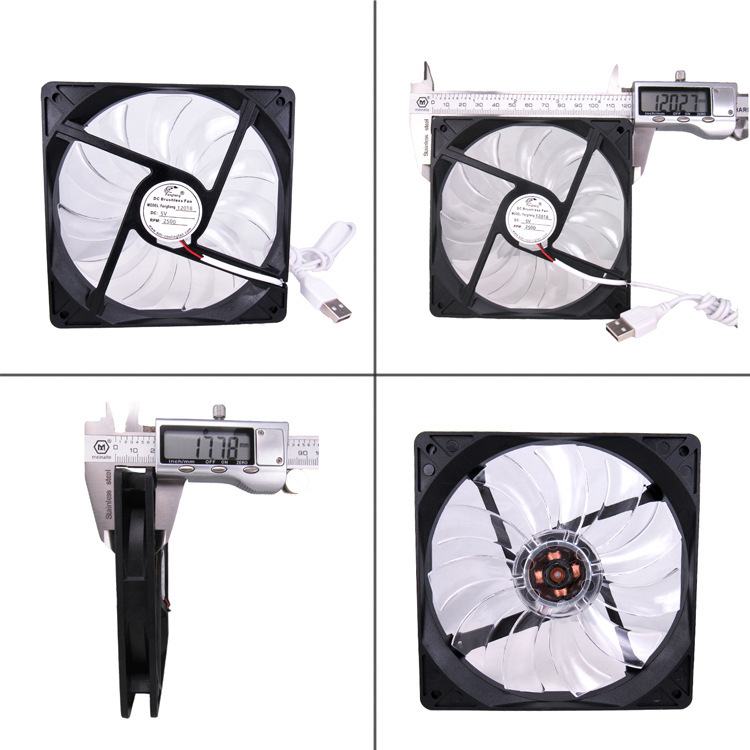 fengheng12018 5V12V24V oil-containing double ball DC fan LED with light cooling fan