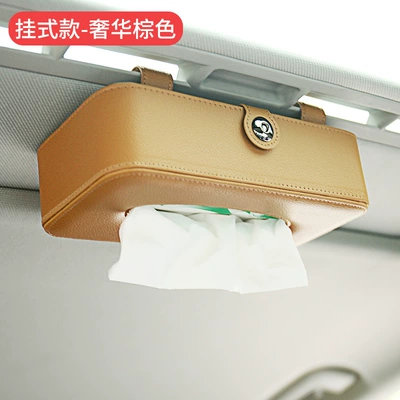 Car tissue box/set visor hanging sunroof car tissue - brown-hanging-style