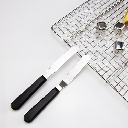 Stainless steel fine offset spatula, baking small offset spatula, cream scraper, chiffon cake demolding knife, frosting knife, jam spreader