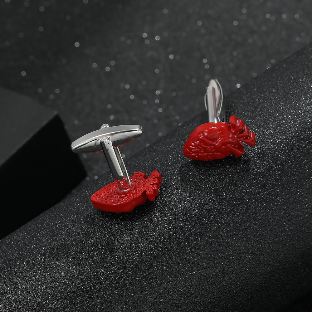 Heart Cufflinks For Men Stylish Shirt Cuff Accessories_voghion.com