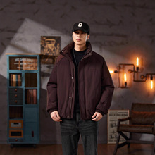 LIYANG2025冬季新款美式复古男士立领羽绒服宽松百搭潮牌男装外套