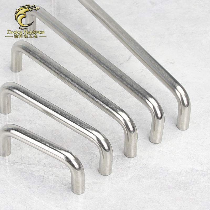 304 stainless steel double curved U-shaped furniture handle, electrical box cabinet machine cabinet handle, solid drawer door handle