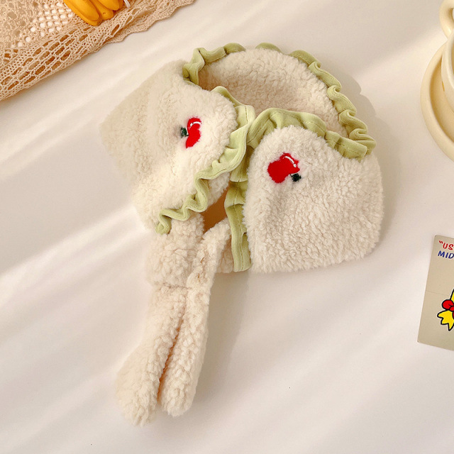 크림색 레이스 스카프