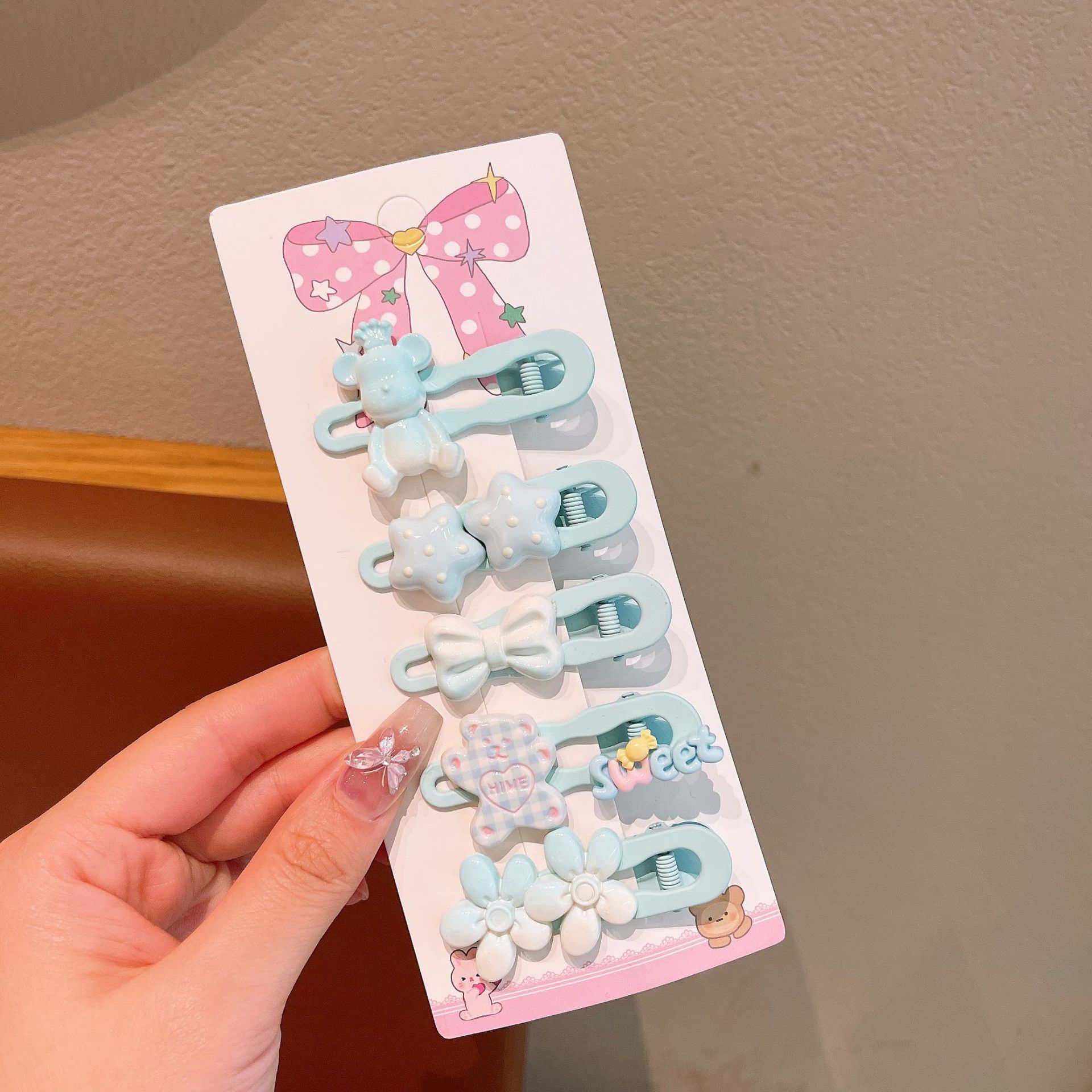 Niños nuevos clip de boca de pato niñas dopamina dibujos animados coloridos conejo gato clip de pelo estudiante dulce clip de pelo roto