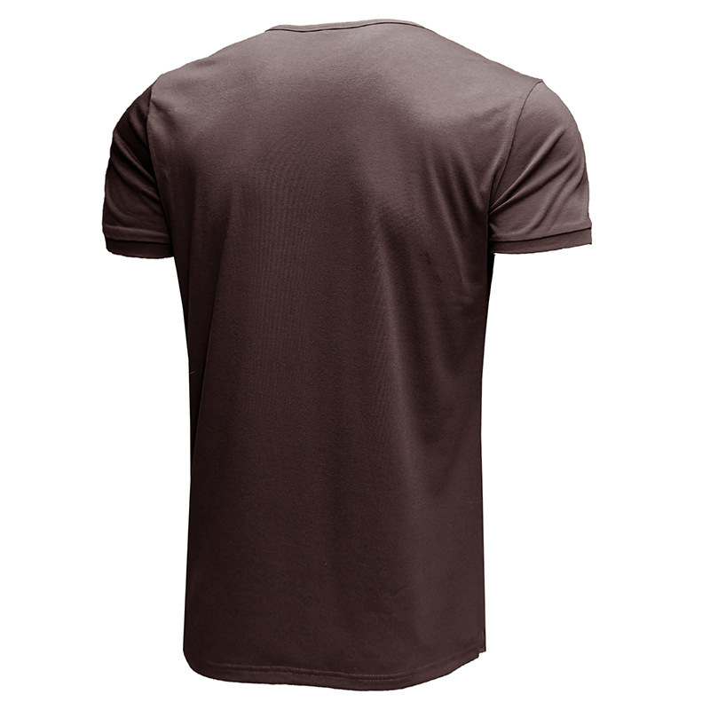 T-shirt uomo scollo a v maniche corte stile casual estivo_voghion.com