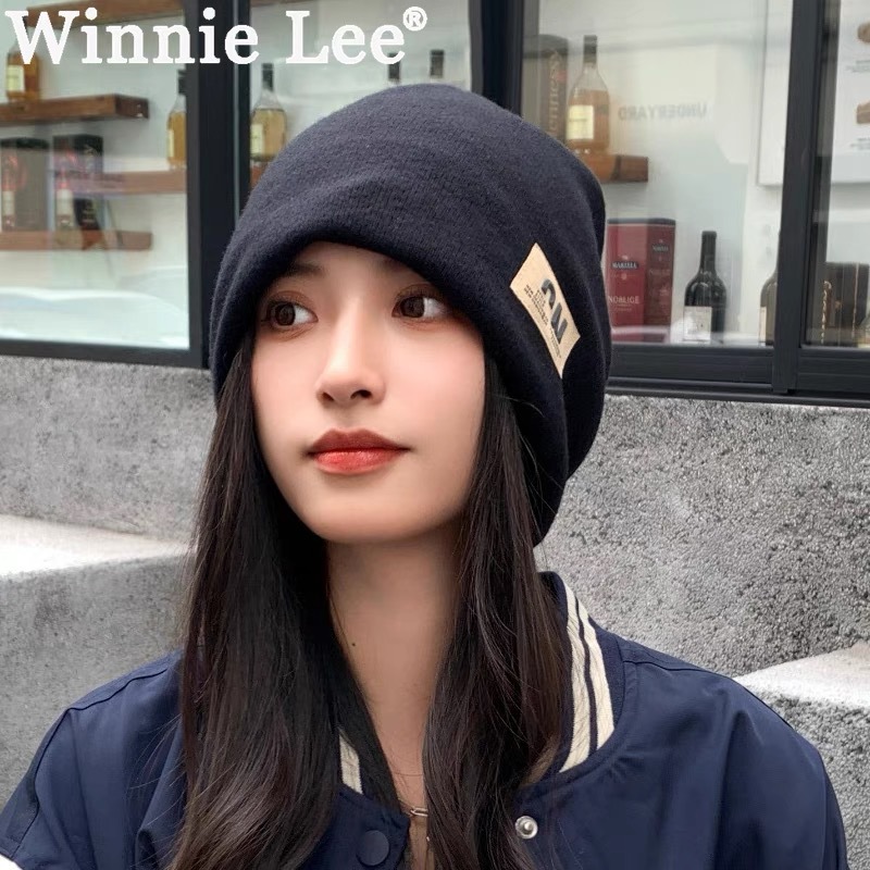 Lässige Strickmütze für Damen, Herbst und Winter, für großen Kopfumfang, gesichtsschlankmachend, gestrickt für die Zeit nach der Geburt_voghion.com