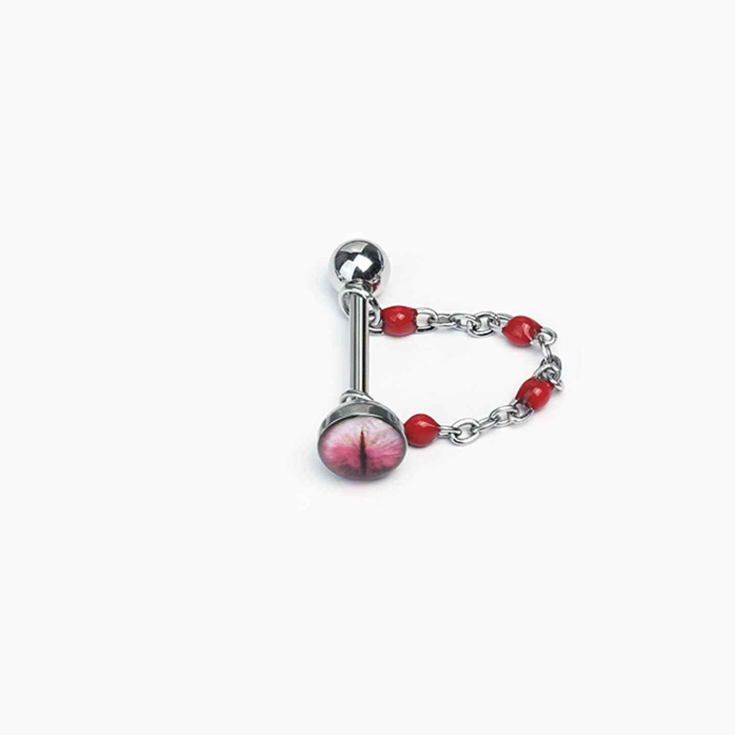 5-Color Gradient Magic Pupil Tongue Ring, Cat Eye Titanium Steel Externally Threaded Tongue Barbell, Personalized Drinking Party Jewelry for Hot Girls Wholesale detail image 8