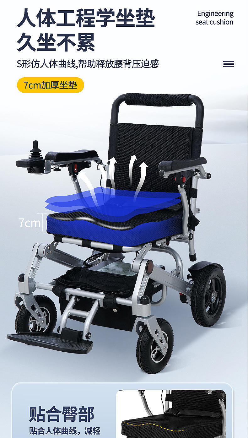 Electric Wheelchair Folding Scooter for the Elderly and Disabled Aluminum Alloy Cross-Border Lithium Battery Electric Scooter