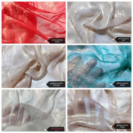 30D烫金雪纺纱薄纱天丝金粉布料服装饰拍手工柔软飘逸汉服面料diy