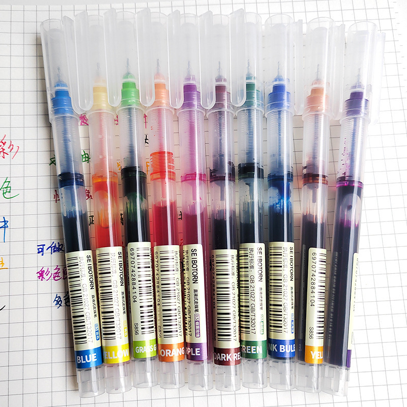 Hot-selling colorful liquid ink pens for export, ideal for students to highlight important points, neutral pens, DIY colorful drawing pens, wholesale