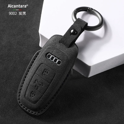 Q3 Buckle Q5L Suede A7 Q7: Car key bag - 1-type-b-charcoal-black-ring-buckle