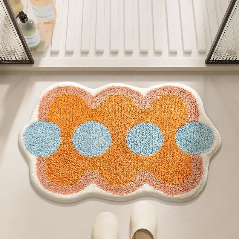 Modern Simple Imitation Cashmere Household Entrance Door Water Absorbent Quick-drying Anti-slip Mat Bathroom Kitchen Dirt-resistant Foot Mat