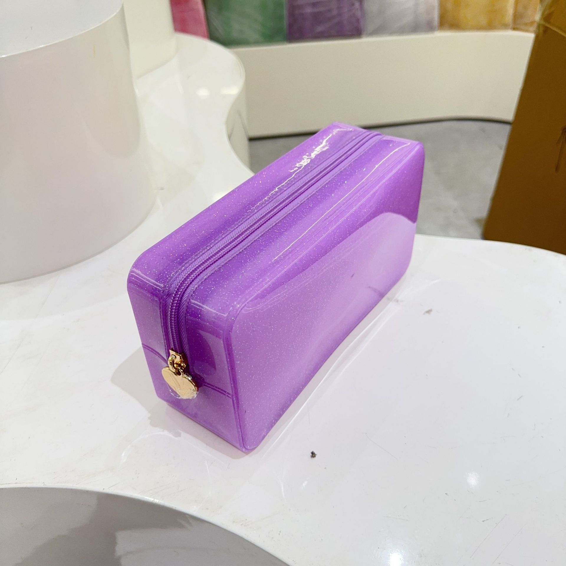 PVC Solid Color Sewing Thread Square Clutches display picture 27