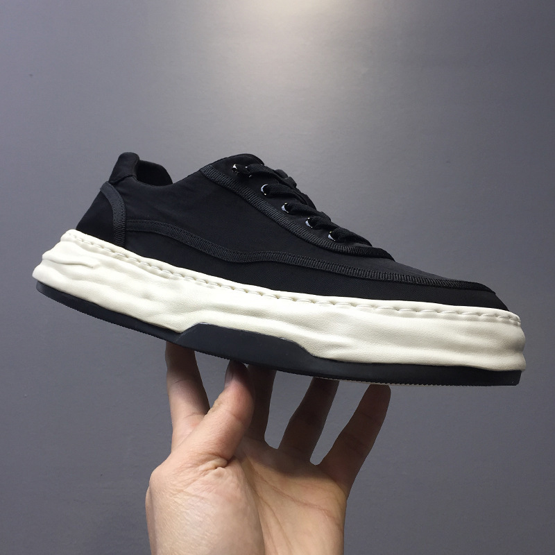 Shoes Men's 2023 Spring and Summer Men's Shoes Breathable Cloth Shoes Japanese Vintage Casual Shoes Thick-soled Board Shoes Overleg Lazy Shoes