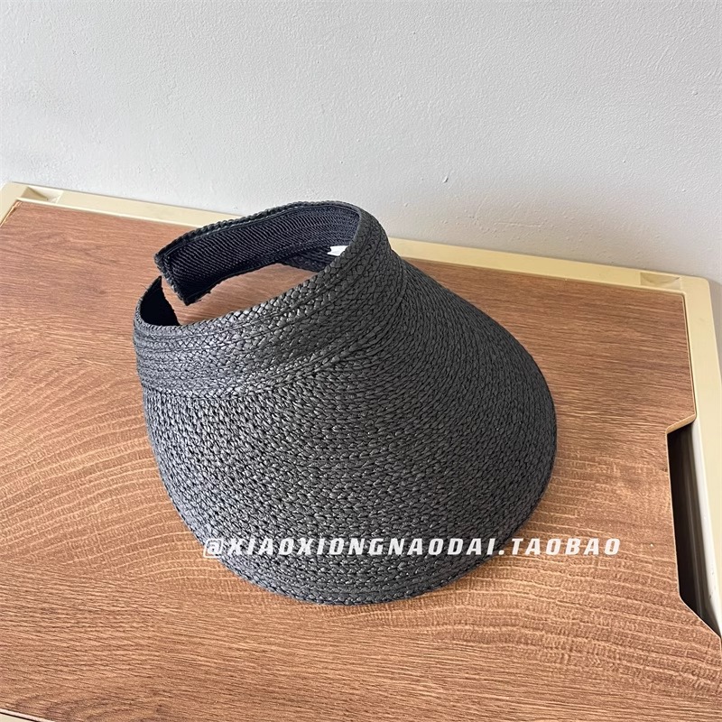 Sombrero de paja UV verano estilo coreano, ala ancha, antiviento, protector solar