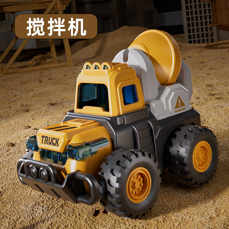 Set de vehículos de construcción de empuje y arrastre: excavadora, coche de juguete, excavadora, apisonadora, bulldozer, montacargas, vehículo de ingeniería, deslizamiento inercial.