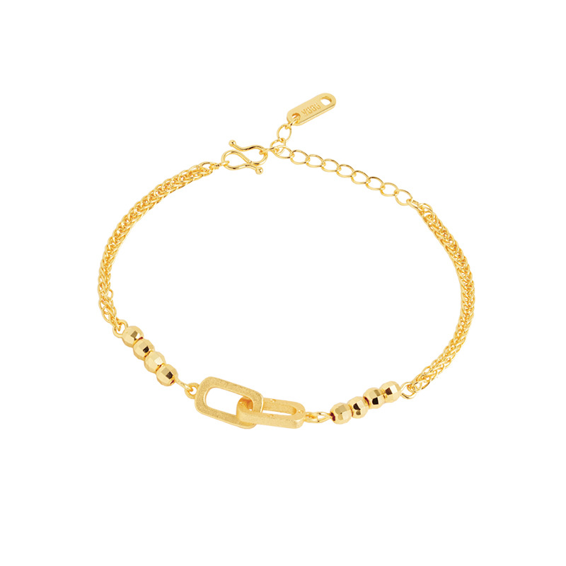 Simple nuevo oro cruz doble hebilla pulsera para las mujeres todo partido joyería de moda fresca Yiwu suministro Pequeño Libro Rojo mismo estilo