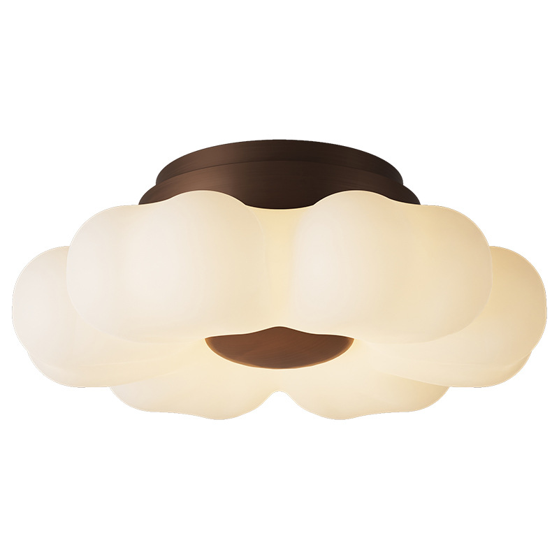 Lámpara de techo del dormitorio medieval francés retro crema dormitorio principal de alto nivel sensación de red roja moderna simple lámpara de protección de ojos 461L