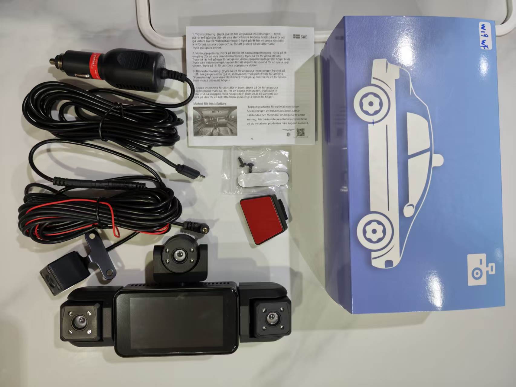 W19-5 lens dash cam, 3.16-inch 1080P HD night vision, five-channel recording, factory-installed camera, 360-degree panoramic view