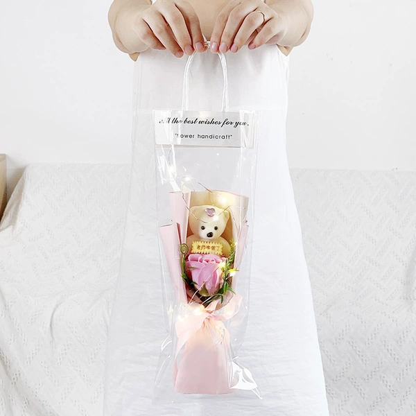 Bear Bouquet +Pink Rose +Teacher Hard