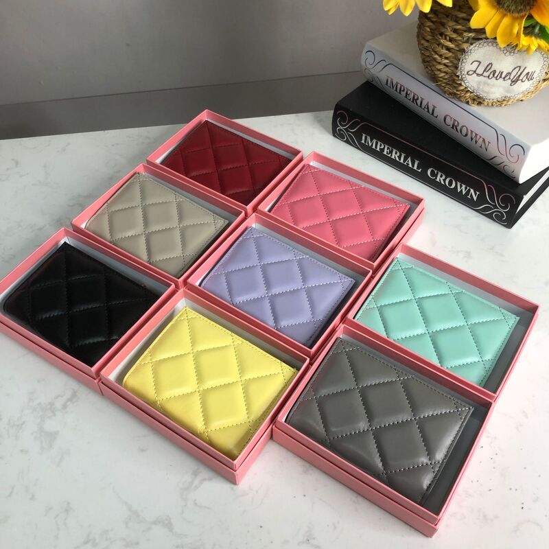 Ao Kaqi New Style Rhomboid Fashion Sheepskin Wallet Genuine Leather Women's Wallet Multi-Card Large Capacity Wallet Ao Kaqi New Style Rhomboid Fashion Sheepskin Wallet Genuine Leather Women's Wallet Multi-Card Large Capacity Wallet