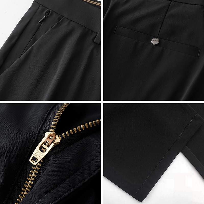 1 Sommer Neue Lässige Eisseidenhose, dünn, lang, für Herren mittleren Alters, Markenqualität 5A, antibakteriell_voghion.com