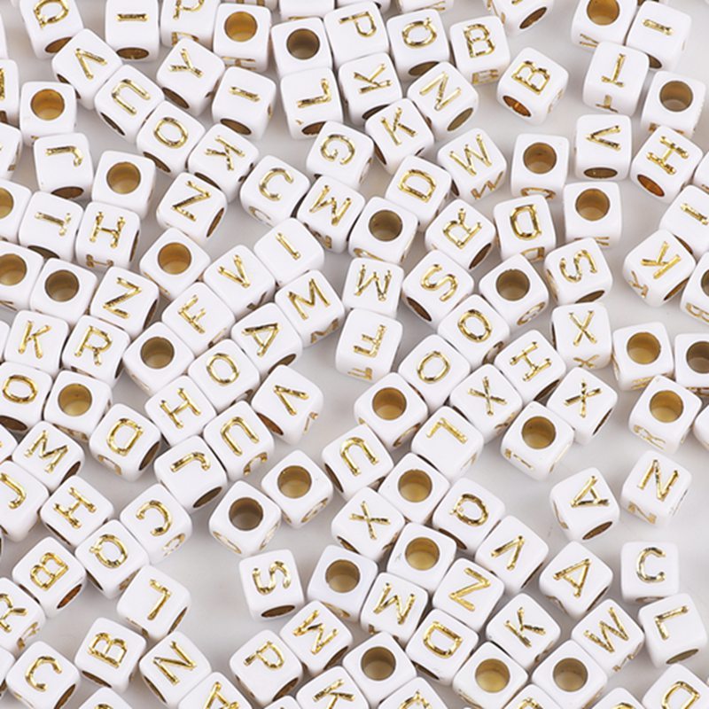 アクリル数字英字ビーズ手作りDIYセット子供ビーズアクセサリーアクセサリー散珠四角いビーズ|undefined