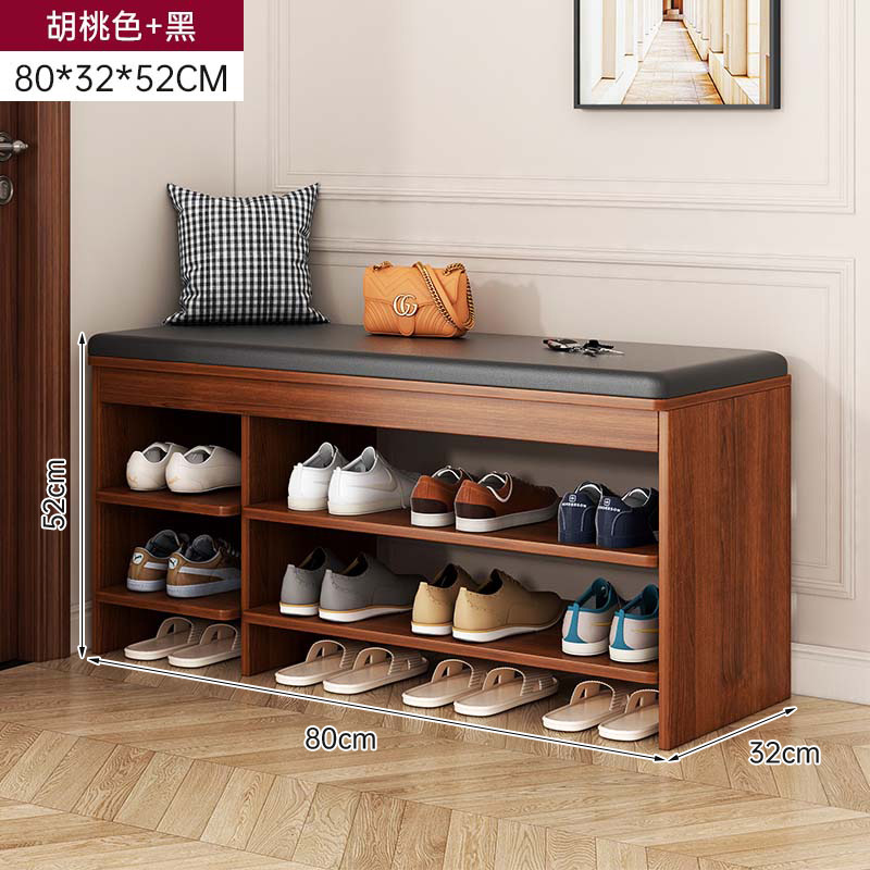Taburete de cambio de zapatos en la puerta del armario de zapatos doméstico, asiento de asiento integrado, cojín de paquete blando, estante de zapatos, sala de estar, puerta de entrada para usar taburetes de zapatos