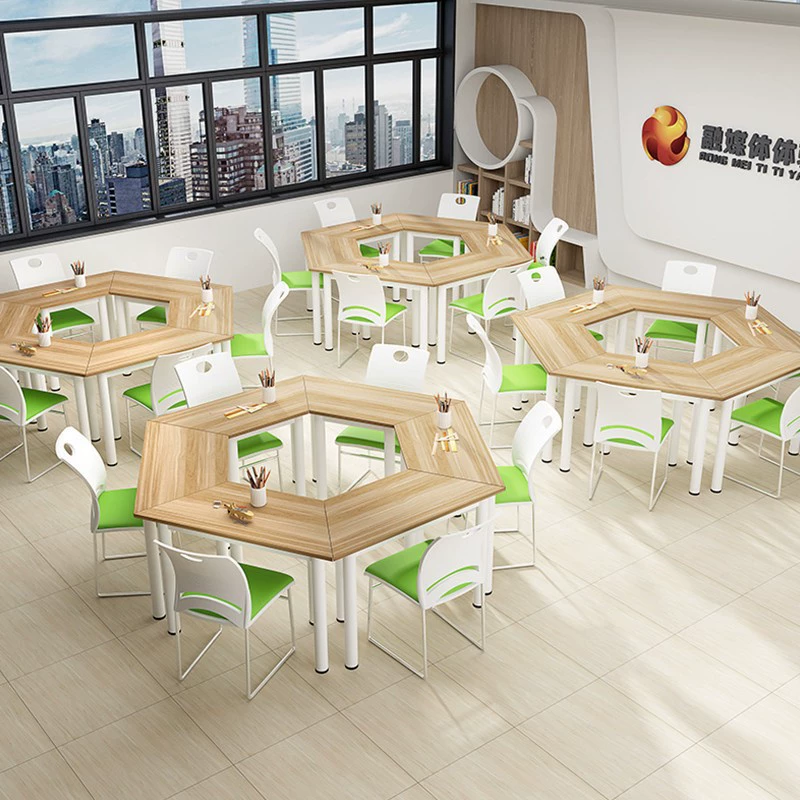 Учебный стол Учебный стол Учебный класс Стол трапециевидный сшитый конференц-зал Простой современный стол для переговоров