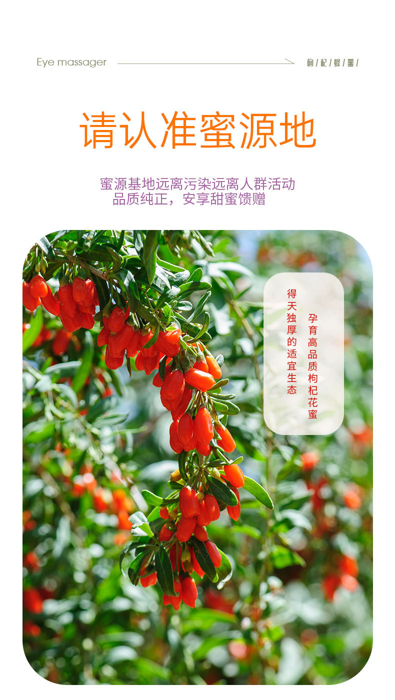 Ning'anbao Goji Honey 500g Chinese Wolfberry Blossom Honey Ready to Eat specifications