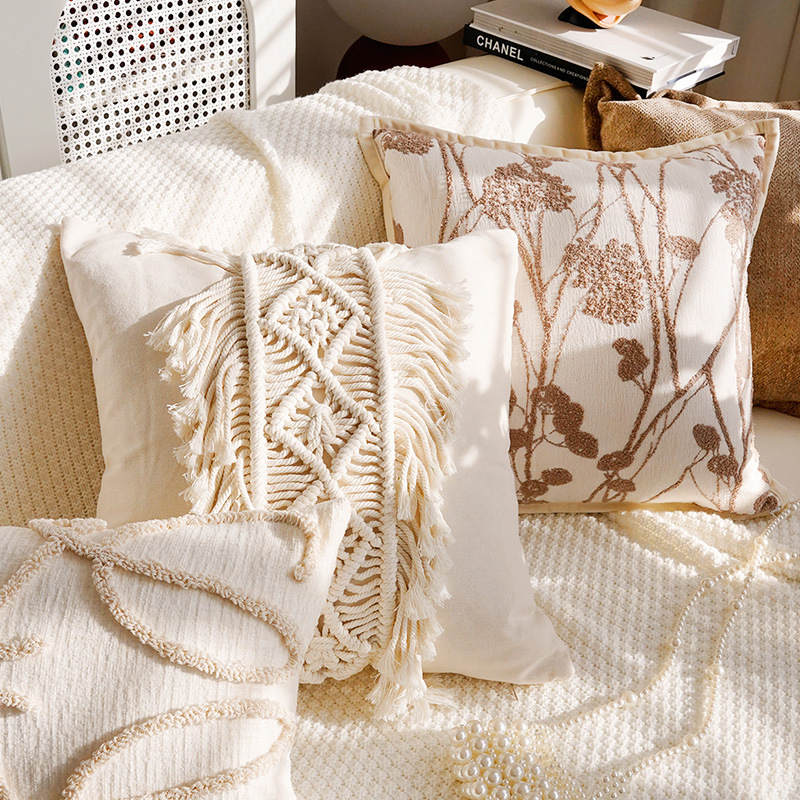 Cream-wind lujoso almohada de soporte de alta calidad, cojín de sofá de sala de estar, cojín de cabecera del dormitorio, funda de almohada con núcleo image 2