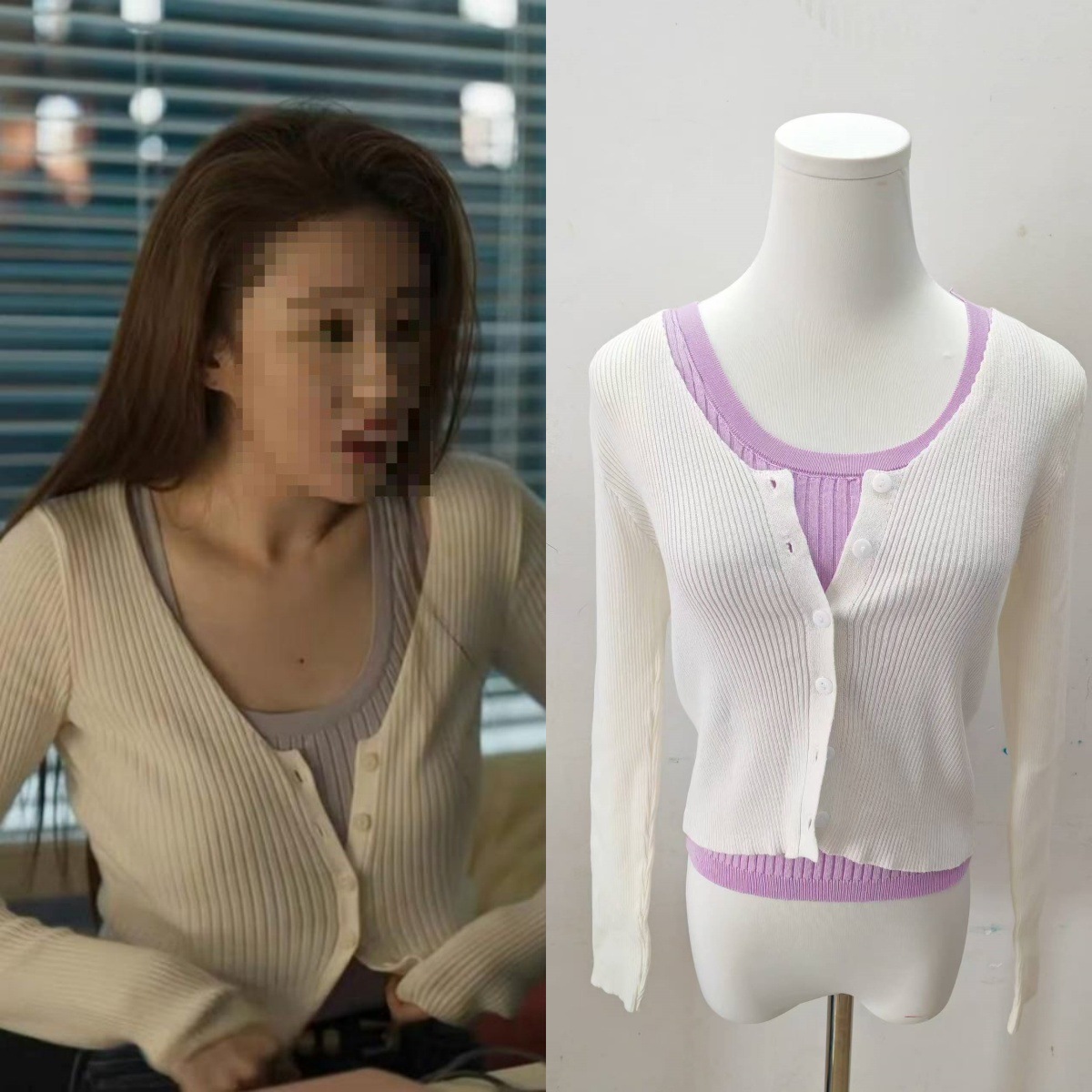 In-Stock Quick Delivery Rose Story Liu Yifei Huang Yimei Knitted Cardigan Women's Slim Short Vest Jacket Top