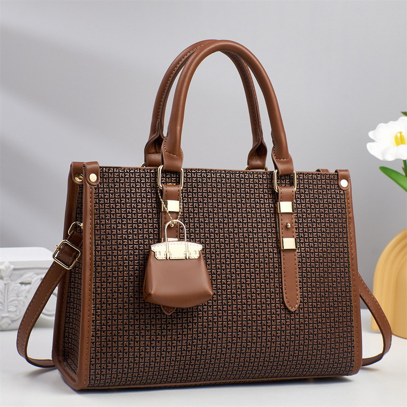 Commuting Versatile Women's Bag Fashionable Textured Leather Handbag Elegant Texture Large Capacity Women's Bag Manufacturer Wholesale