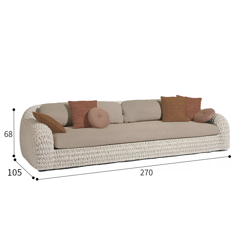 Sofá de ratán al aire libre Sala de estar del hotel Casa de familia al aire libre Villa Patio al aire libre Impermeable Protector solar Ocio Muebles de silla de mimbre