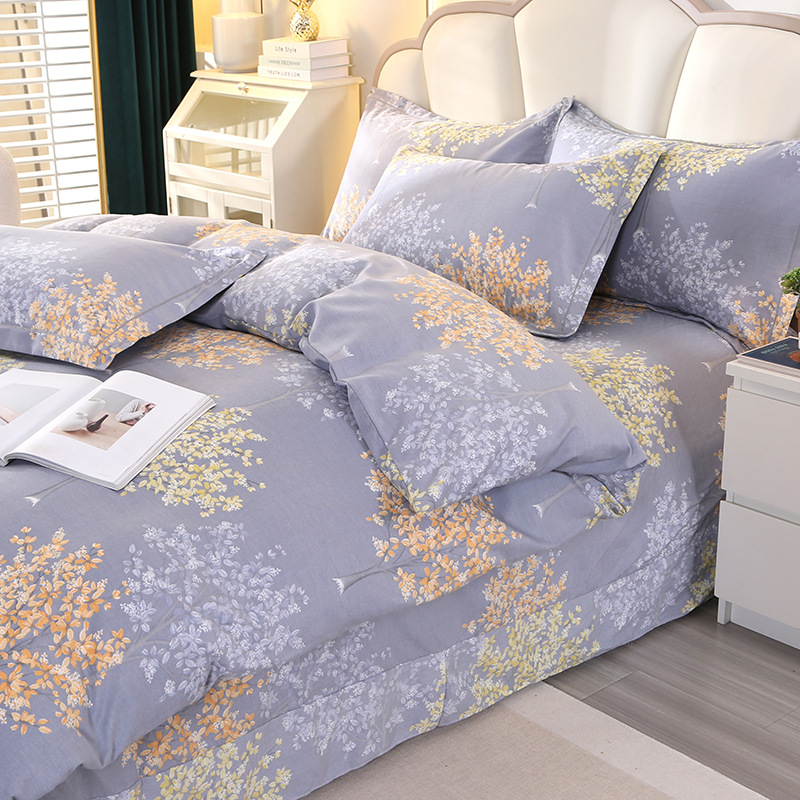 Algodón grueso molido cuatro piezas de sábanas cubiertas de ropa de cama de grado madre y bebé cuatro temporadas de tres piezas de algodón