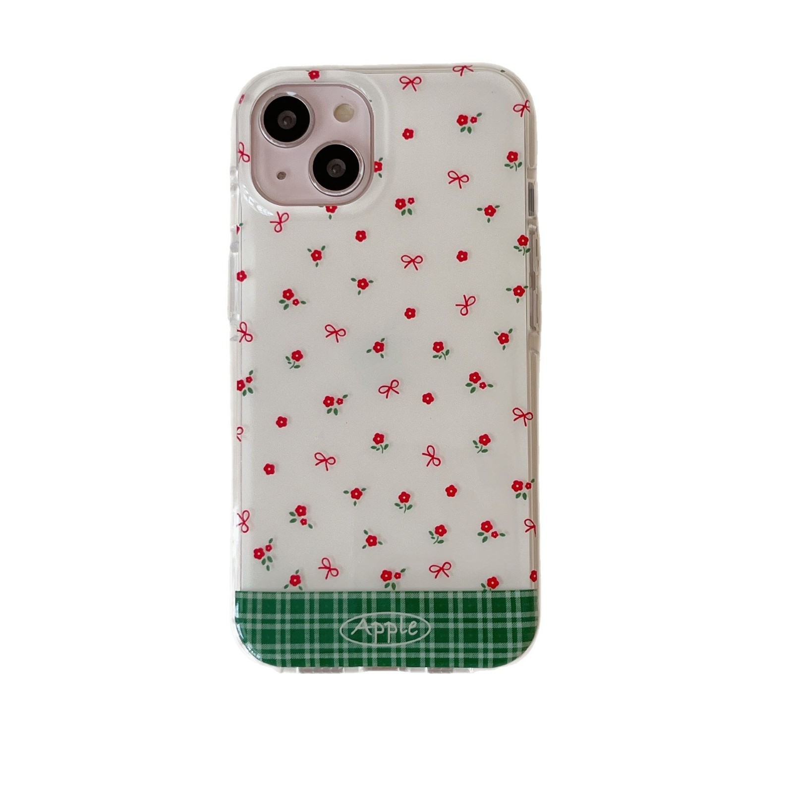 Funda para teléfono móvil iphone15 con empalme floral de estilo coreano 16ProMax Apple 13 botón tridimensional femenino 14P