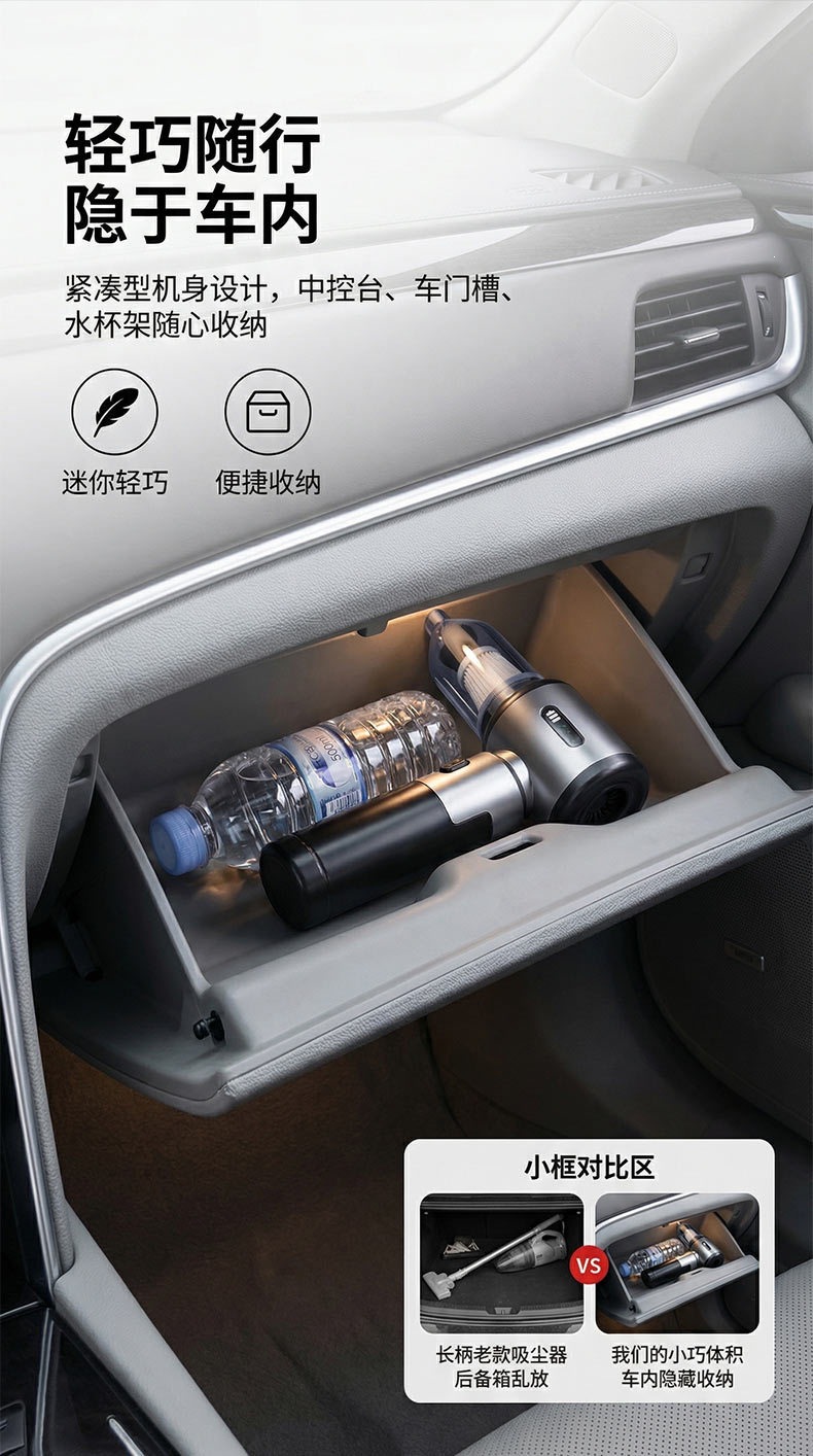 Car Vacuum Cleaner, Handheld Small Wireless Charging Car Air Pump, Dual-Purpose Vacuum Cleaner, Household Hair Suction Device