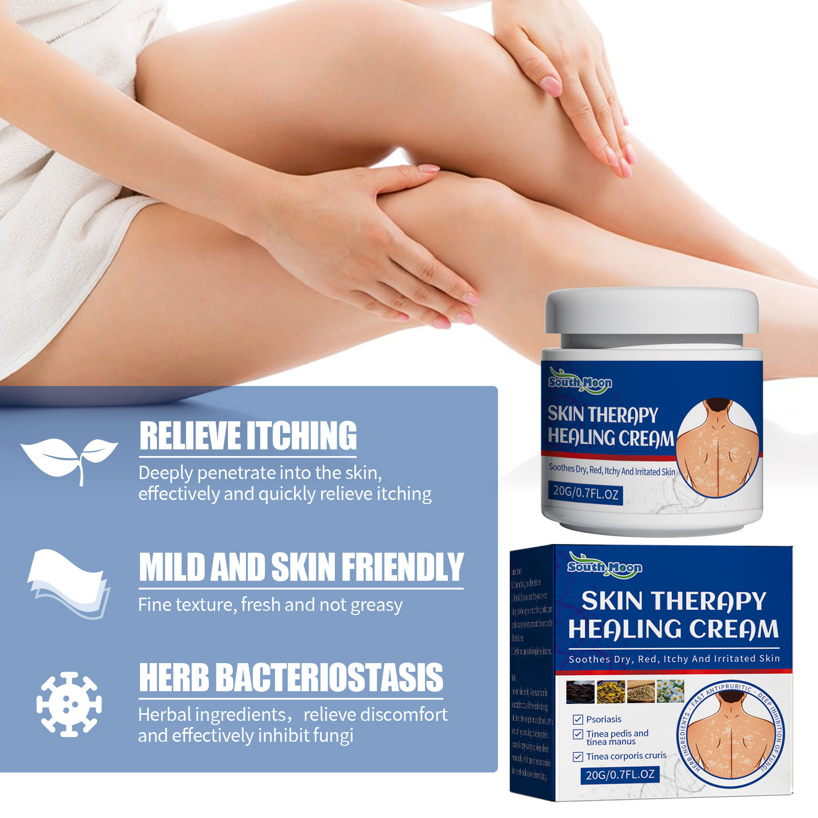 South Moon Skin Repair Cream for Relieving Itching Body Redness Itching Repair Skin Moss Skin Topical Ointment