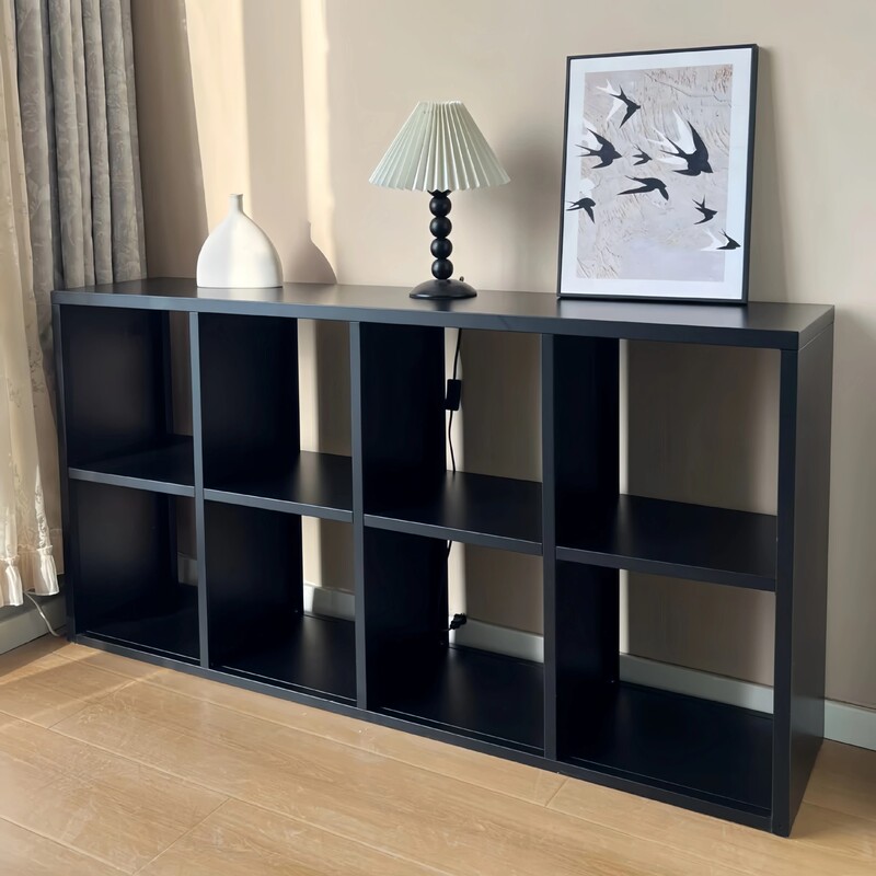 Black Mid-Century Style Plaid Cabinet Bookcase Kindergarten Plaid Cabinet Home Floor-Standing Bookshelf Living Room Storage Cabinet Black Mid-Century Style Plaid Cabinet Bookcase Kindergarten Plaid Cabinet Home Floor-Standing Bookshelf Living Room Storage Cabinet